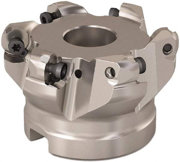 Seco - 63mm Cut Diam, 6mm Max Depth, 22mm Arbor Hole, 6 Inserts, RP..12.. Insert Style, Indexable Copy Face Mill - R220.29 Cutter Style, 11,200 Max RPM, 40mm High, Through Coolant, Series R220 - Apex Tool & Supply