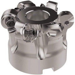 Seco - 2" Cut Diam, 6mm Max Depth, 3/4" Arbor Hole, 6 Inserts, RNMU12.. Insert Style, Indexable Copy Face Mill - R220.28 Cutter Style, 12,500 Max RPM, 1-1/2 High, Through Coolant, Series R220 - Apex Tool & Supply