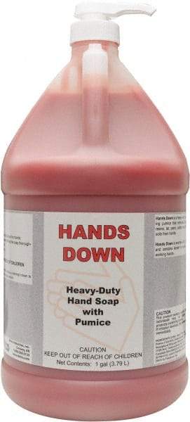 Detco - 1 Gal Pump Bottle Gel Hand Cleaner with Grit - Red, Cherry Scent - Apex Tool & Supply