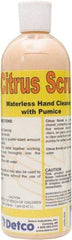 Detco - 16 oz Squeeze Bottle Cream Hand Cleaner with Grit - Orange (Color), Citrus Scent - Apex Tool & Supply