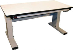 Proline - 60 Wide x 30" Deep x 42-1/2" High, Static Dissipative Workbench - Adjustable Height Legs, Light Gray - Apex Tool & Supply
