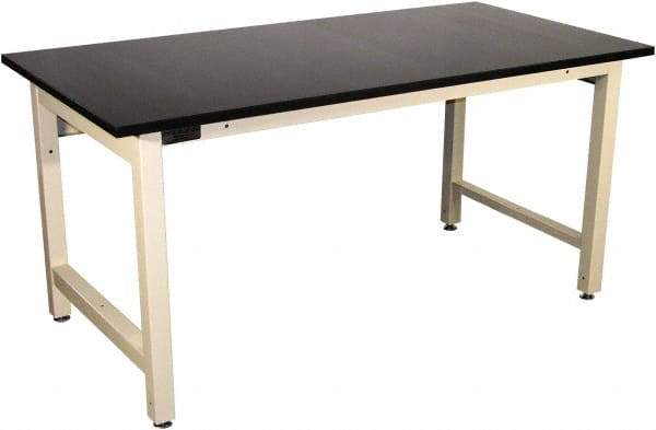 Proline - 72 Wide x 36" Deep x 36" High, Epoxy Resin Workbench - Adjustable Height Legs, Light Beige - Apex Tool & Supply