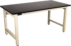 Proline - 72 Wide x 36" Deep x 36" High, Epoxy Resin Workbench - Adjustable Height Legs, Light Beige - Apex Tool & Supply