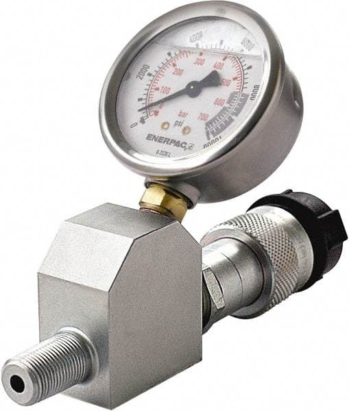 Enerpac - Hydraulic Pressure Gages & Adapters Type: Liquid-Filled Gauge Pressure Rating: 0 - 10000 - Apex Tool & Supply