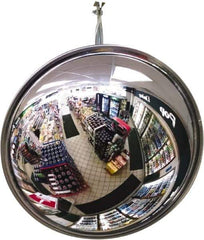 Se-Kure Domes&Mirrors - Indoor Round Convex Safety, Traffic & Inspection Mirrors - Acrylic Lens, Hardboard Backing, 24" Diam, 72' Max Covered Distance - Apex Tool & Supply