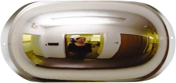 Se-Kure Domes&Mirrors - Indoor Oblong Convex Safety, Traffic & Inspection Mirrors - Acrylic Lens, Hardboard Backing, 8" High, 17' Max Covered Distance - Apex Tool & Supply