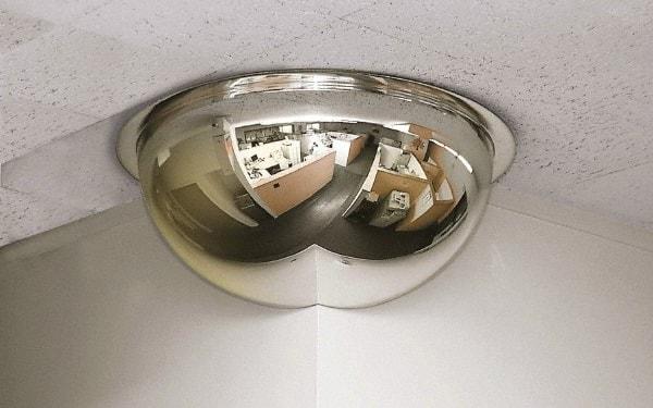 Se-Kure Domes&Mirrors - Indoor Round Dome Safety, Traffic & Inspection Mirrors - Acrylic Lens, 26" Diam, 26' Max Covered Distance - Apex Tool & Supply