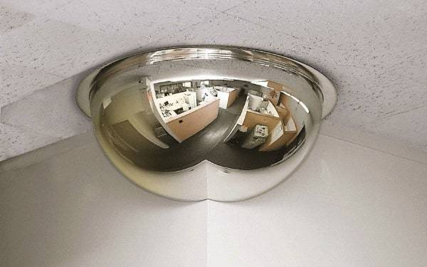 Se-Kure Domes&Mirrors - Indoor Round Dome Safety, Traffic & Inspection Mirrors - Acrylic Lens, 18" Diam, 18' Max Covered Distance - Apex Tool & Supply