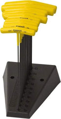 Bondhus - 10 Piece, T-Handle Cushion Grip Hex Key Set - 3/32 to 3/8" Range, 9" OAL, Protanium High Torque Steel - Apex Tool & Supply