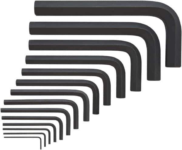 Bondhus - 14 Piece, L-Key Mini Hex Key Set - 2 to 19mm Range, Protanium High Torque Steel - Apex Tool & Supply