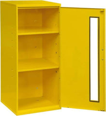 Durham - 2 Shelf Wall Storage Cabinet - Steel, 13-3/4" Wide x 12-3/4" Deep x 30" High, Yellow - Apex Tool & Supply