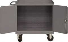 Durham - 2,000 Lb Capacity, 24" Wide x 36" Long x 40-1/2" High Mobile Cart - 2 Door, Steel, 2 Rigid/2 Swivel Casters - Apex Tool & Supply