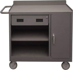 Durham - 1,200 Lb Capacity, 18" Wide x 36" Long x 39-3/4" High Mobile Cart - 1 Door, 1 Drawer, 2 Shelf, Steel, 2 Rigid/2 Swivel Casters - Apex Tool & Supply