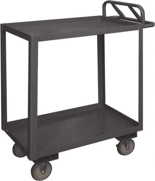 Durham - 1,200 Lb Capacity, 24" Wide x 48" Long x 37-5/8" High Service Cart - 2 Shelf, Steel, 2 Rigid/2 Swivel Casters - Apex Tool & Supply