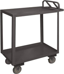 Durham - 1,200 Lb Capacity, 18" Wide x 36" Long x 37-5/8" High Service Cart - 2 Shelf, Steel, 2 Rigid/2 Swivel Casters - Apex Tool & Supply