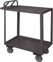 Durham - 1,200 Lb Capacity, 18" Wide x 30" Long x 38" High Service Cart - 2 Shelf, Steel, 2 Rigid/2 Swivel Casters - Apex Tool & Supply