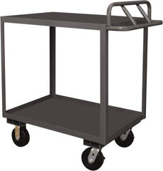 Durham - 3,600 Lb Capacity, 18" Wide x 30" Long x 39" High Service Cart - 2 Shelf, Steel, 2 Rigid/2 Swivel Casters - Apex Tool & Supply
