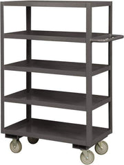 Durham - 1,200 Lb Capacity, 36" Wide x 72" Long x 55-5/8" High Service Cart - 5 Shelf, Steel, 2 Rigid/2 Swivel Casters - Apex Tool & Supply