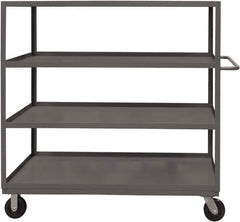 Durham - 1,200 Lb Capacity, 18" Wide x 30" Long x 55-5/8" High Service Cart - 4 Shelf, Steel, 2 Rigid/2 Swivel Casters - Apex Tool & Supply