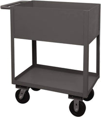 Durham - 1,200 Lb Capacity, 18" Wide x 30" Long x 39-1/16" High Service Cart - 2 Shelf, Steel, 2 Rigid/2 Swivel Casters - Apex Tool & Supply
