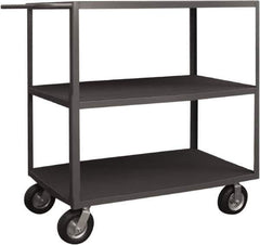 Durham - 1,200 Lb Capacity, 30" Wide x 60" Long x 55-3/8" High Instrument Cart - 3 Shelf, Steel, 2 Rigid/2 Swivel Casters - Apex Tool & Supply