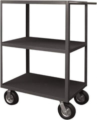 Durham - 1,200 Lb Capacity, 24" Wide x 36" Long x 50" High Instrument Cart - 3 Shelf, Steel, 2 Rigid/2 Swivel Casters - Apex Tool & Supply