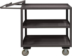 Durham - 1,200 Lb Capacity, 18" Wide x 36" Long x 37-5/8" High Order Picking Cart - 3 Shelf, Steel, 2 Rigid/2 Swivel Casters - Apex Tool & Supply