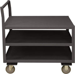 Durham - 1,200 Lb Capacity, 30-1/4" Wide x 51" Long x 37-1/2" High Service Cart - 3 Shelf, Steel, 2 Rigid/2 Swivel Casters - Apex Tool & Supply