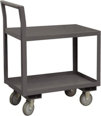 Durham - 1,200 Lb Capacity, 30-1/4" Wide x 51" Long x 37-1/2" High Service Cart - 2 Shelf, Steel, 2 Rigid/2 Swivel Casters - Apex Tool & Supply