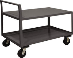 Durham - 2,000 Lb Capacity, 30-1/4" Wide x 51" Long x 38-3/4" High Service Cart - 2 Shelf, Steel, 2 Rigid/2 Swivel Casters - Apex Tool & Supply