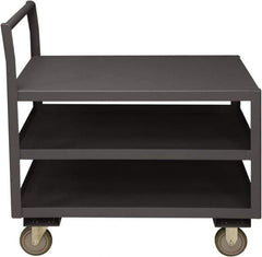 Durham - 1,200 Lb Capacity, 24-1/4" Wide x 39" Long x 37-1/2" High Service Cart - 3 Shelf, Steel, 2 Rigid/2 Swivel Casters - Apex Tool & Supply