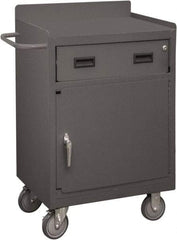 Durham - 1,200 Lb Capacity, 18" Wide x 24" Long x 39-3/4" High Mobile Cart - 1 Door, 1 Drawer, 1 Shelf, Steel, 2 Rigid/2 Swivel Casters - Apex Tool & Supply