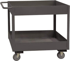 Durham - 3,600 Lb Capacity, 18" Wide x 30" Long x 38-1/2" High Service Cart - 2 Shelf, Steel, 2 Rigid/2 Swivel Casters - Apex Tool & Supply