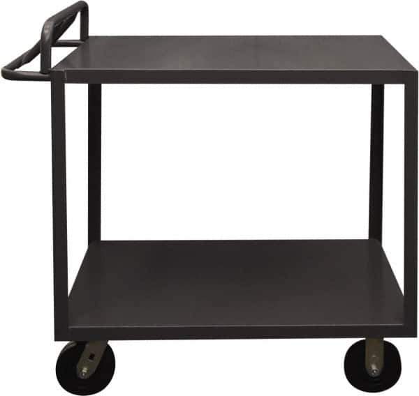 Durham - 3,600 Lb Capacity, 18" Wide x 30" Long x 39" High Service Cart - 2 Shelf, Steel, 2 Rigid/2 Swivel Casters - Apex Tool & Supply