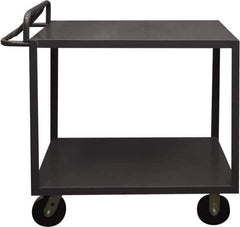Durham - 3,600 Lb Capacity, 18" Wide x 30" Long x 39" High Service Cart - 2 Shelf, Steel, 2 Rigid/2 Swivel Casters - Apex Tool & Supply