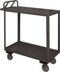 Durham - 1,200 Lb Capacity, 18" Wide x 30" Long x 38" High Service Cart - 2 Shelf, Steel, 2 Rigid/2 Swivel Casters - Apex Tool & Supply