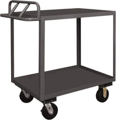 Durham - 3,600 Lb Capacity, 18" Wide x 36" Long x 37-5/8" High Service Cart - 2 Shelf, Steel, 2 Rigid/2 Swivel Casters - Apex Tool & Supply