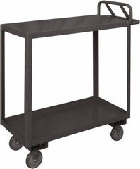 Durham - 1,200 Lb Capacity, 18" Wide x 36" Long x 37-5/8" High Service Cart - 2 Shelf, Steel, 2 Rigid/2 Swivel Casters - Apex Tool & Supply