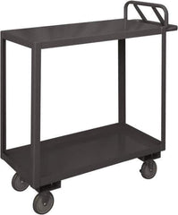 Durham - 1,200 Lb Capacity, 24" Wide x 48" Long x 37-5/8" High Service Cart - 2 Shelf, Steel, 2 Rigid/2 Swivel Casters - Apex Tool & Supply