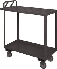 Durham - 1,200 Lb Capacity, 30" Wide x 48" Long x 38" High Service Cart - 2 Shelf, Steel, 2 Rigid/2 Swivel Casters - Apex Tool & Supply