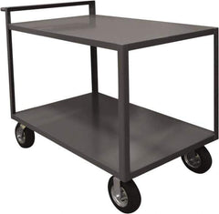 Durham - 1,500 Lb Capacity, 30" Wide x 60" Long x 39-1/2" High Service Cart - 2 Shelf, Steel, 2 Rigid/2 Swivel Casters - Apex Tool & Supply