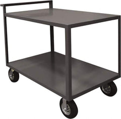 Durham - 1,500 Lb Capacity, 30.25" Wide x 54.25" Long x 36.33" High Service Cart - 2 Shelf, Steel, 2 Rigid/2 Swivel Casters - Apex Tool & Supply