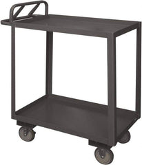 Durham - 1,200 Lb Capacity, 30" Wide x 60" Long x 29" High Service Cart - 2 Shelf, Steel, 2 Rigid/2 Swivel Casters - Apex Tool & Supply
