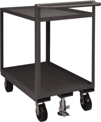Durham - 1,500 Lb Capacity, 30" Wide x 48" Long x 41-1/16" High Service Cart - 2 Shelf, Steel, 2 Rigid/2 Swivel Casters - Apex Tool & Supply