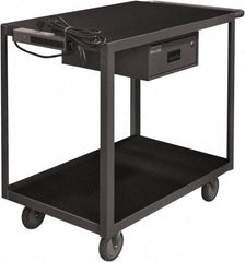 Durham - 1,200 Lb Capacity, 24" Wide x 36" Long x 36-1/8" High Instrument Cart - 1 Drawer, 2 Shelf, Steel, 2 Rigid/2 Swivel Casters - Apex Tool & Supply