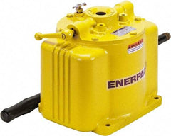 Enerpac - 1 Stage, 1-1/2" Piston Diam, 1/4 NPTF, 0.58 Cu In Per Stroke, Manual Hydraulic Pump - 200 Cu In Reservoir, 1-1/2" Piston Stroke, 2,500 psi First Stage - Apex Tool & Supply