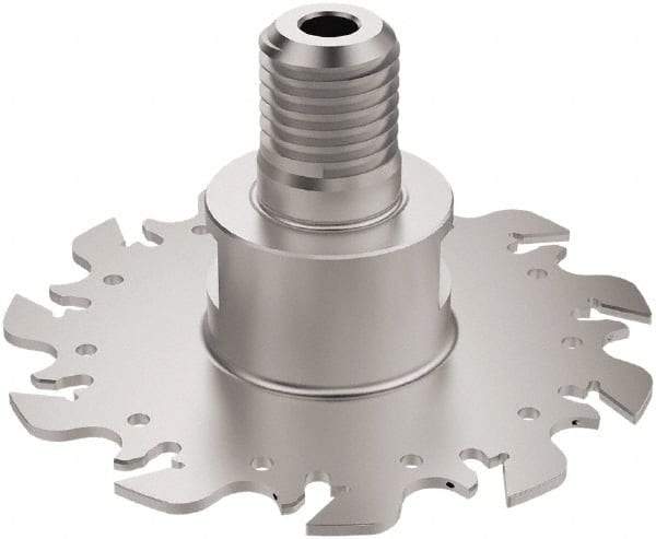 Seco - Modular Connection Connection, 0.0886 to 0.0984" Cutting Width, 1.1969" Depth of Cut, 100mm Cutter Diam, 11 Tooth Indexable Slotting Cutter - R335.10 Toolholder, 150.10 Insert, Right Hand Cutting Direction - Apex Tool & Supply