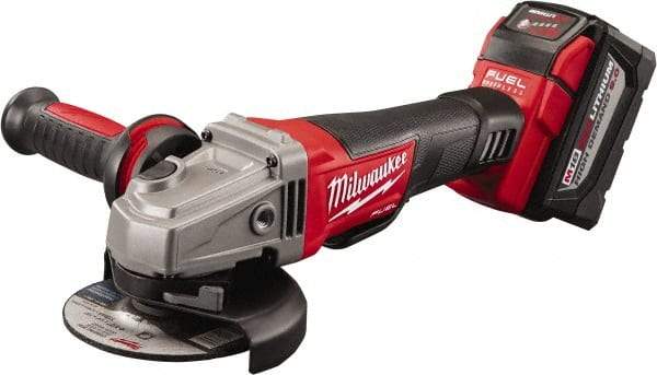 Milwaukee Tool - 4-1/2" Wheel Diam, 8,500 RPM, Cordless Angle & Disc Grinder - 5/8-11 Spindle - Apex Tool & Supply