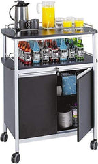 Safco - 50 Lb Capacity, 33-1/2" Wide x 21-3/4" Long x 43" High Mobile Cart - 2 Door, 1 Drawer, 1 Shelf, Steel, 4 Swivel Casters - Apex Tool & Supply