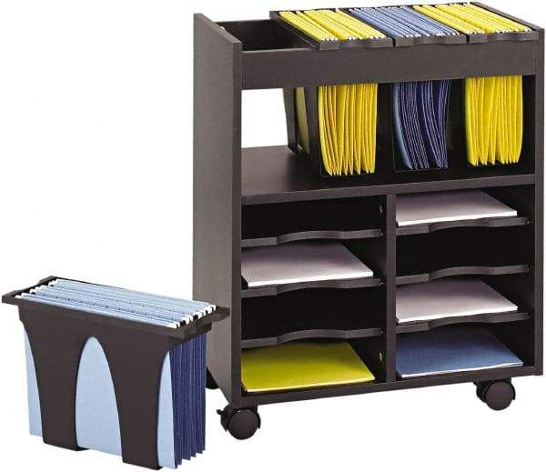 Safco - 28" Wide x 14-3/4" Long x 26" High File Cart - 1 Shelf, 1 Slot, Plastic - Apex Tool & Supply